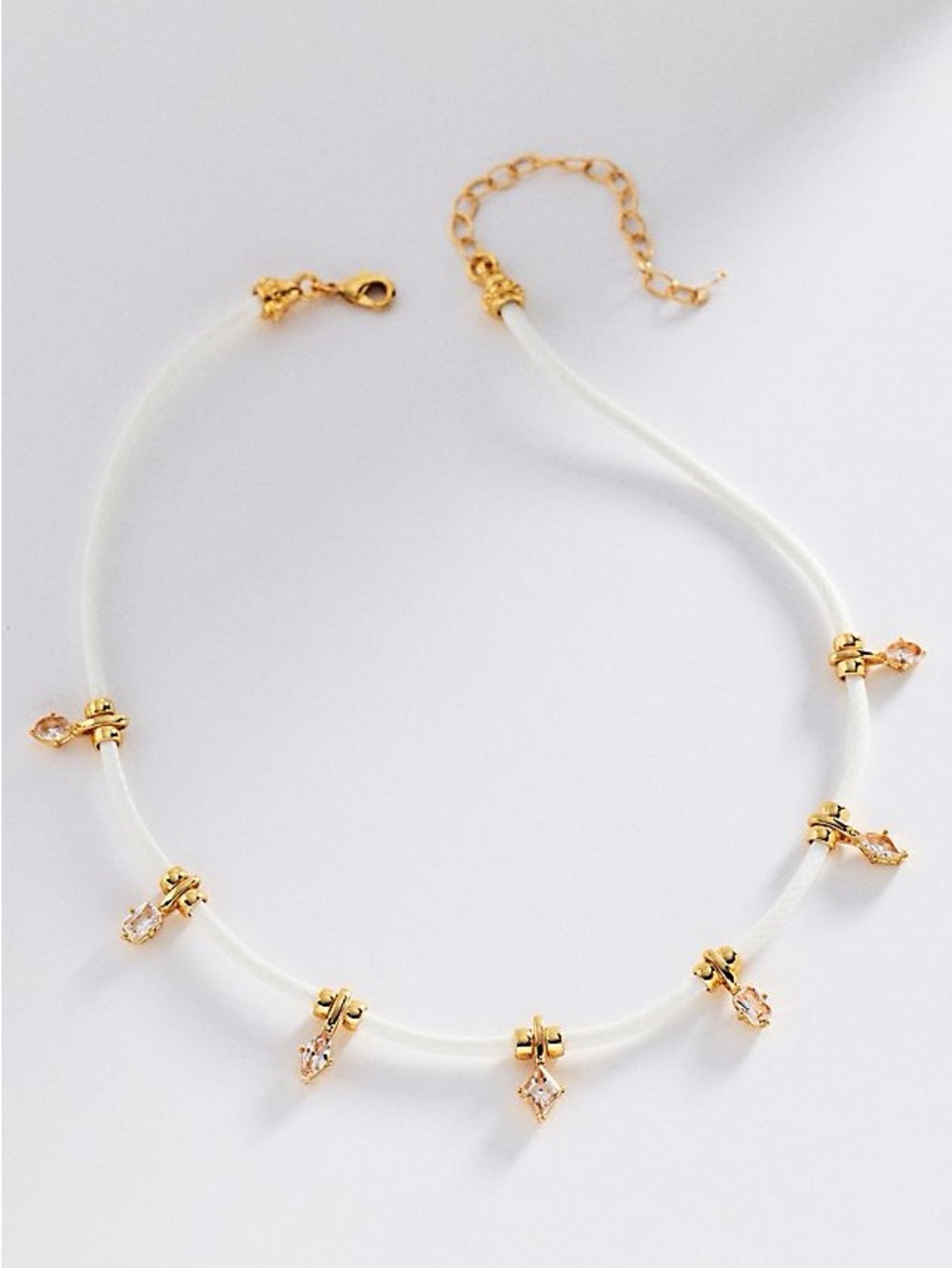 Anthropologie Crystal Charm Cord Necklace New - Picture 1 of 1